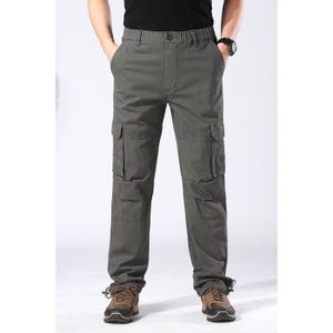100% Italien Lin Gris Foncé Pantalon poches et doux à la taille