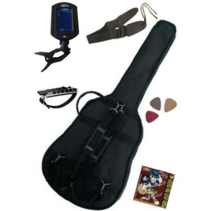 Adminitto88 Kit D’Accessoires pour Guitare Cordes De Guitare Acoustique 3 Jeux De Six Cordes De Guitare Folk en Bois Ensemble De 8 Pièces 0,46 Mm 