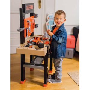 Smoby - Black+Decker - Perceuse Visseuse Electronique - Jouet Bricolage  Enfant - 2 Vitesses - Piles Incluses - 360197