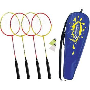 VOLANT DE BADMINTON Schildkröt Set de Badminton pour 4 Joueurs, 4 Raquettes, 3 Volants, Dans un Sac de Transport, 97090925