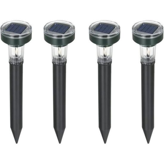 Répulsif Taupe Ultrason Solaire, 4 Pièces Répulsif Serpent