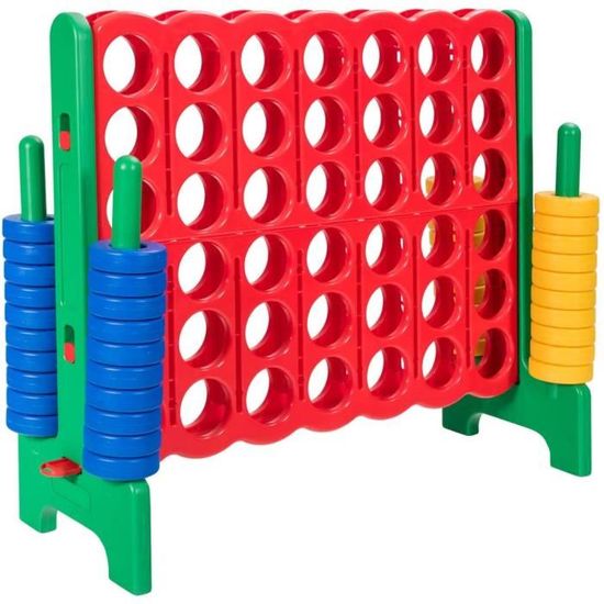 Toyfel Puissance 4 XXL Jeu de société géant en Bois certifié FSC® extérieur | et intérieur de stratégie à partir de 4 ans Societe Geant Exterieur Interieur Adultes Enfants plein air cadeau