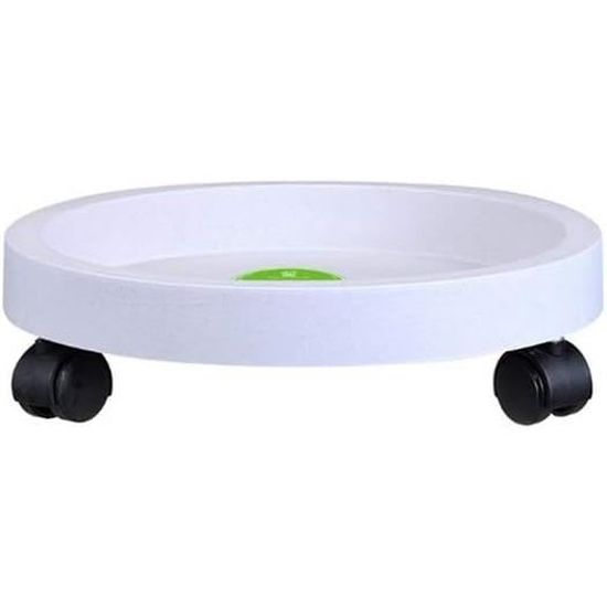 Support De Plantes à Roulettes Réglable En Plastique Blanc - Déplacement Facile Pour Pots Intérieur Et Extérieur