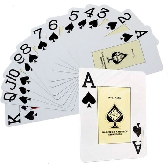 Jeu de Cartes Poker 55 Cartes étui Plastique 305 grammes 8,80 x 6,30 cm