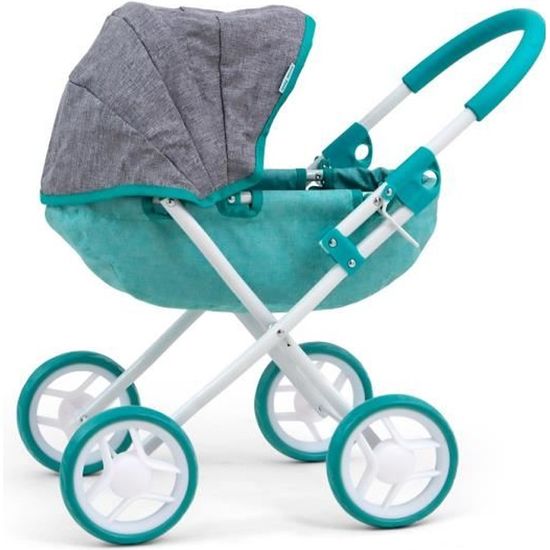 LISA Poussette landau pour poupons poupees avec matelas Jouet cadeau fille des 3 ans Capot Barre en mousse Gris Menthe Cdiscount Jeux Jouets
