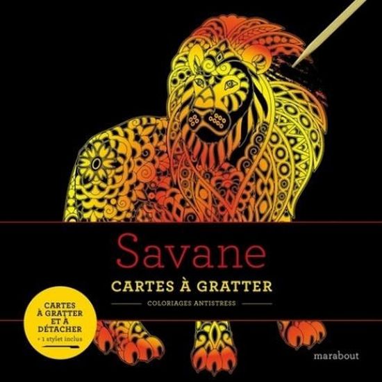Savane Cartes A Gratter Coloriage Antistress Cdiscount Beaux Arts Et Loisirs Creatifs