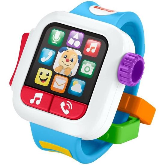 Fisher-Price Ma Premiere Montre Puppy, jouet interactif musical avec activites, sons, images et musique, pour bebe de 6 a 36 