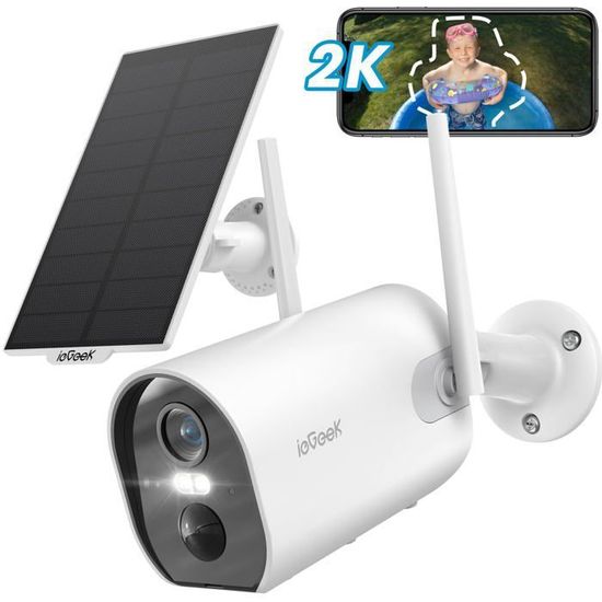 2K 3MP Camera Surveillance WiFi Exterieure sans Fil, ieGeek 15m Vision Nocturne en Couleur Camera