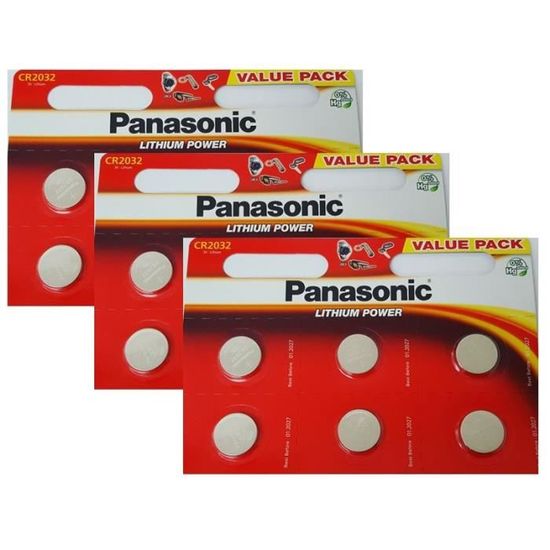 18 X Panasonic CR2032 3V Batterie Lithium Pile &agrave; Pile DL-BR 2032