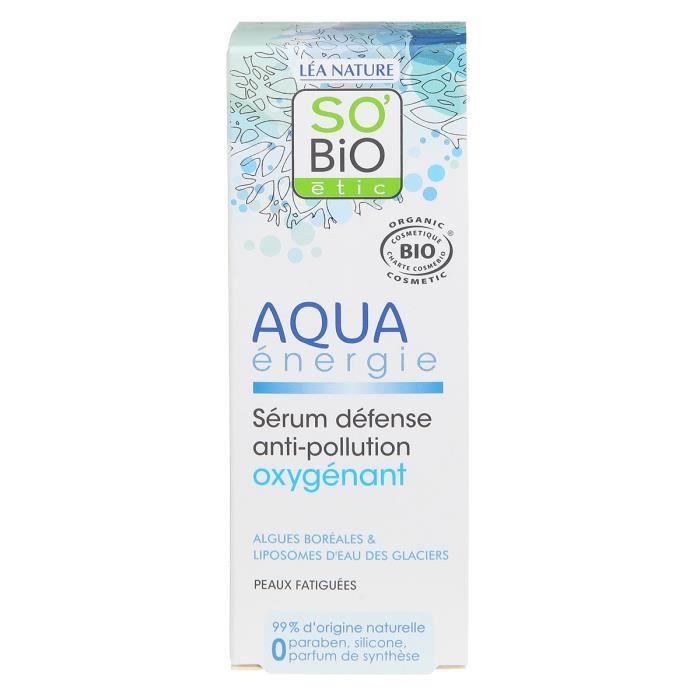 SOBIO Sérum défense anti-pollution oxygénant -Aqua Energie- - Bio - 30 ml