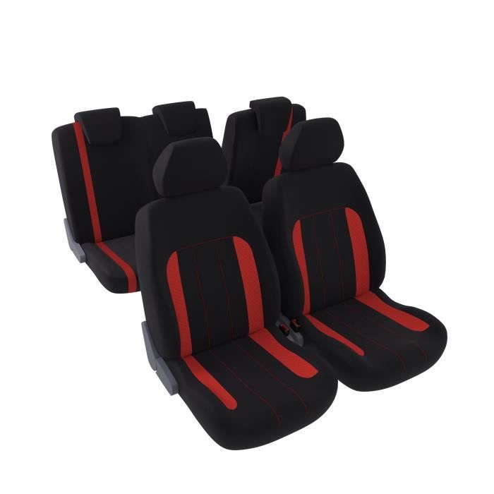 Housses De Siège Auto Universelles 5 Pièces - Noir Et Bleu - Anti-dérapantes, Lavables, Compatibles Airbags - Pour Banquette 1/3-2/3