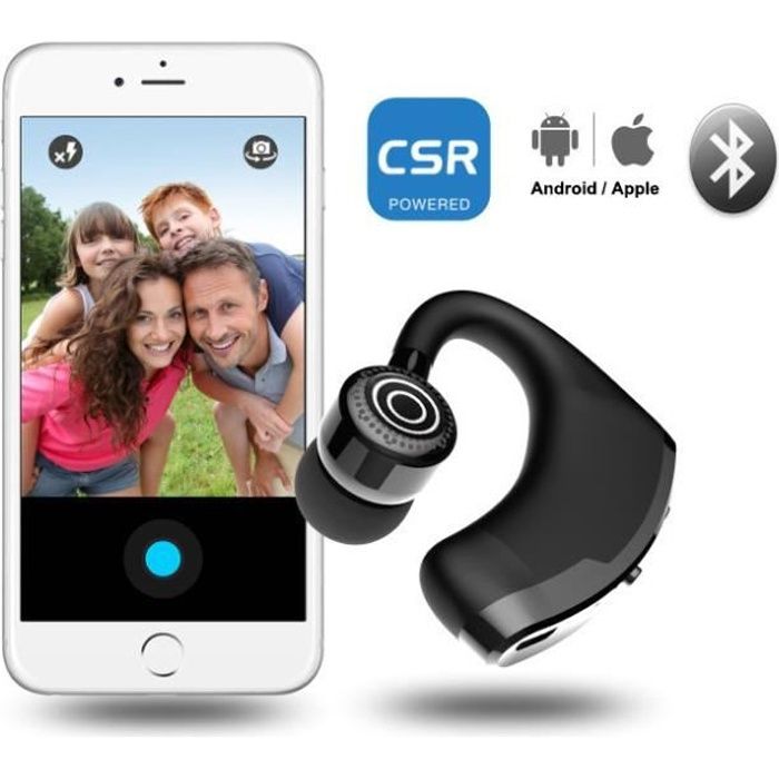 V9 écouteurs Bluetooth Mains Libres sans Fil avec Micro pour Conduite Professionnelle, Sports de Conduite, Oreillette Bluetooth