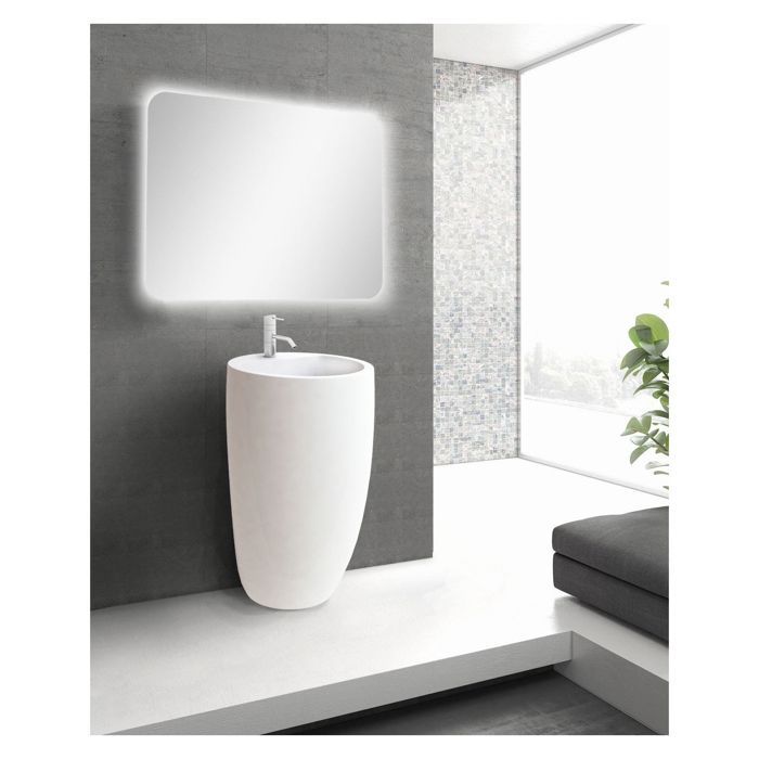 Lavabo Colonne Totem Céramique Blanche H85 BOSTON