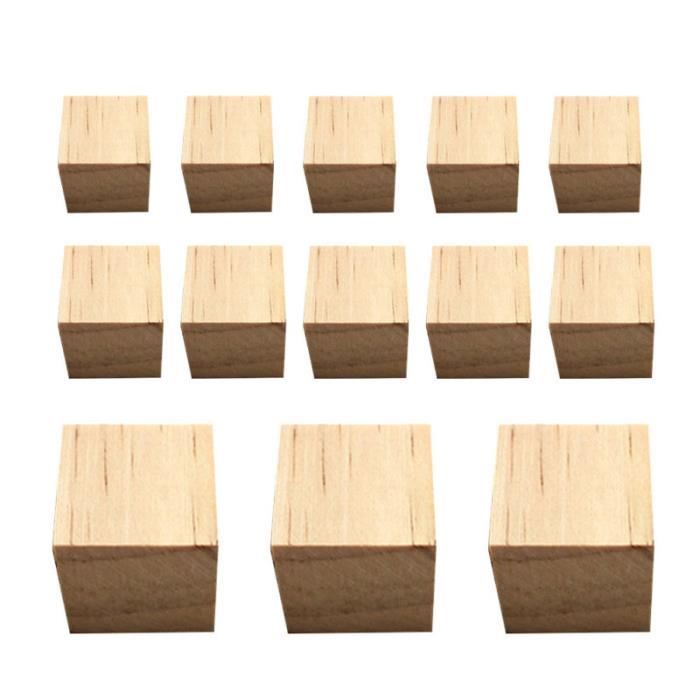120pcs blocs en bois carrés de construction pratiques jouets cubes en JOUET