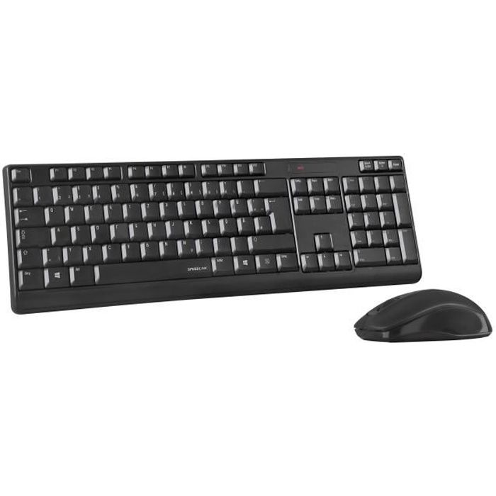 SPEEDLINK NIALA Deskset Ensemble clavier et souris sans fil 2.4 GHz français noir