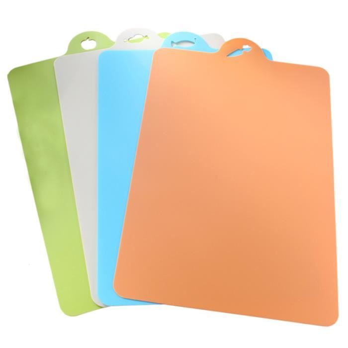 4 pièces réversible couleur écologique en plastique facile à nettoyer planche à découper flexible pour bar de CUTTING BOARD