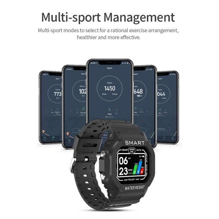 Montre de sport montre de fréquence cardiaque podomètre montre numérique étanche montre intelligente veille de sommeil veille