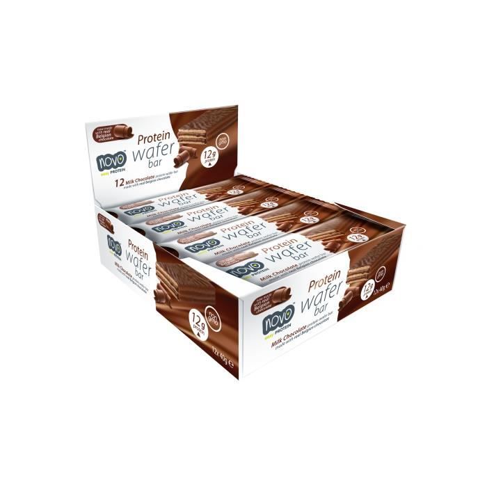 barre de gaufrette 12x40g Chocolat au lait Novo Nutrition Proteine