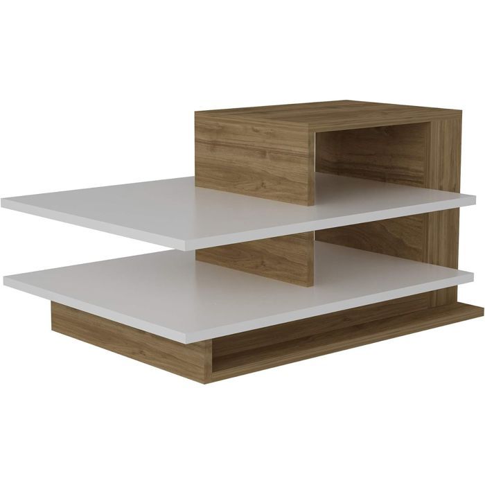 Table basse design scandinave Venüs - L. 85 x H. 43 cm - Marron noix