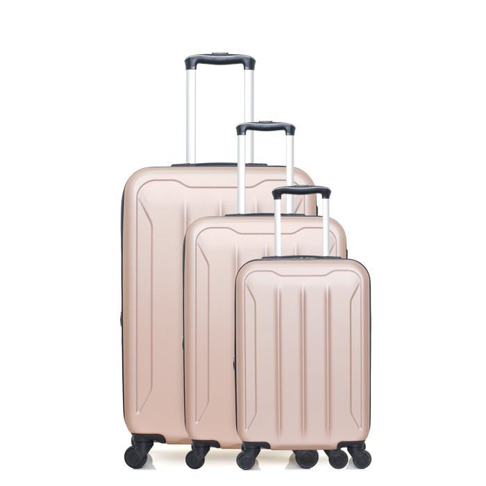 HERO – SET DE 3 - ABS – 75cm – 4 roues – PIRIN-S – ROSE DORE