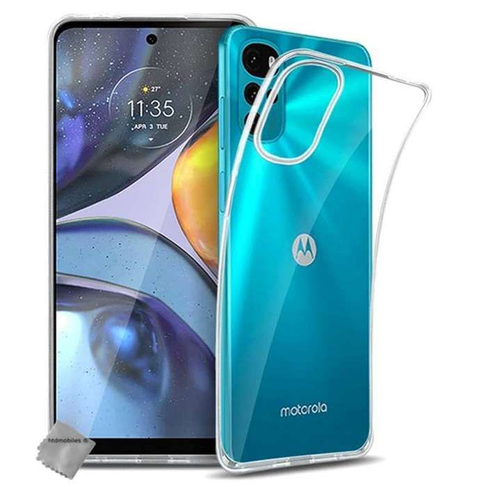 Coque silicone gel fine pour Motorola Moto G22 - E32 - E32s + film ecran - TPU TRANSPARENT