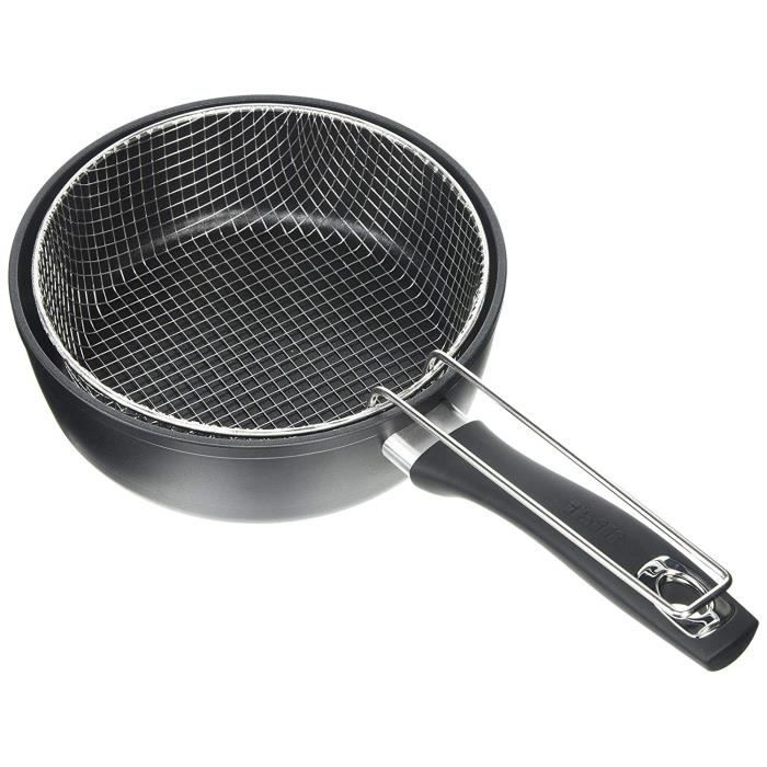IBILI 400820N Fryer with Basket New Induplus Aluminum, Black, 38 x 20 x 7 cm