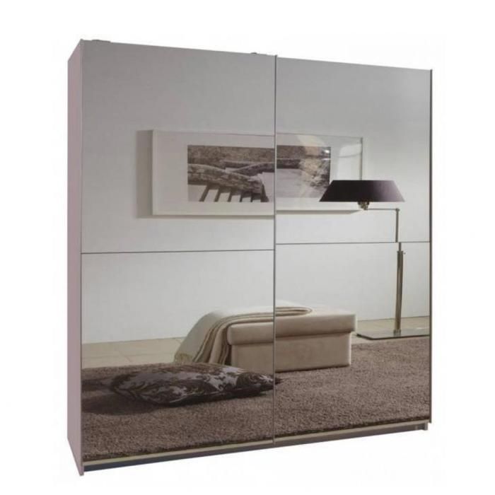Dressing CLAPTON 179 cm portes coulissantes blanc / miroirs blanc Bois Inside75