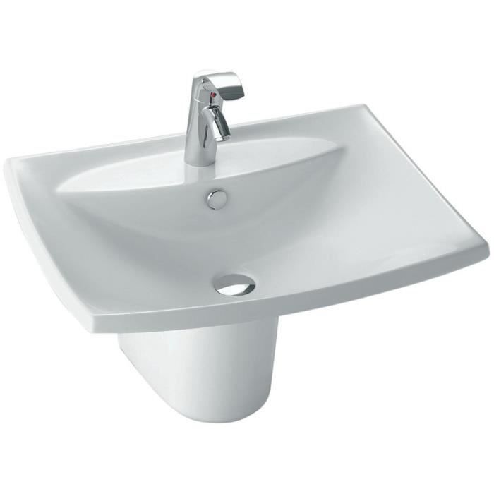 Jacob Delafon E1211-00 Lavabo Escale en céramique, Blanc, 65 x 52 cm