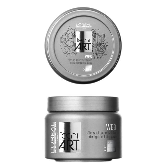 L'Oréal Professionnel, Pâte sculptante évolutive Web Tecni Art 150ml, Coiffant Cheveux Pâte Effet Fixant