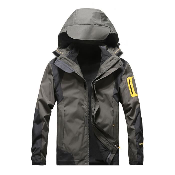Veste hardshell homme femme imperméable 3 en 1 de montagne 2 pcs Alpinisme randonnée couples coupe-vent chaude respirante antiusure