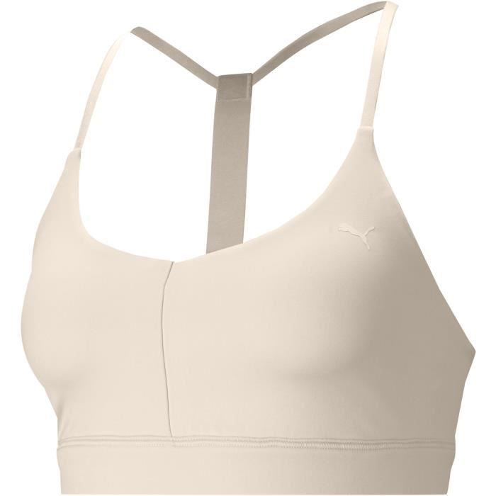 PUMA - Brassière de sport Strappy - spécial yoga - bretelles fines - blanc - Femme