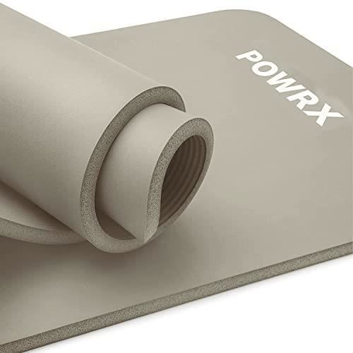 POWRX Tapis de gymnastique avec sac de trasport / (Gris clair, 190 x 100 x 1,5 cm )