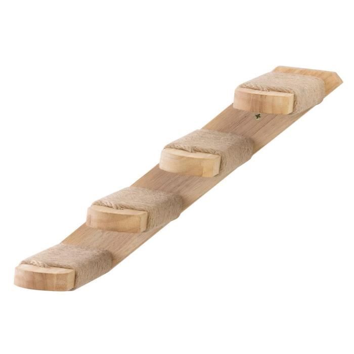 Tablette d'escalade de chat Plate-forme d'escaliers en bois muraux muraux réversibles avec 4 marches pour chats de gratt repos jaune