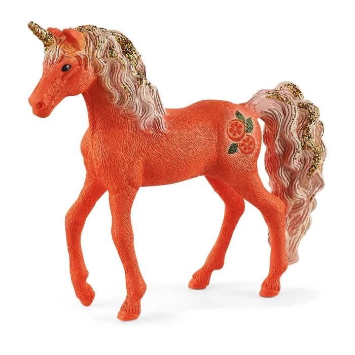 Figurine licorne : Orange Coloris Unique