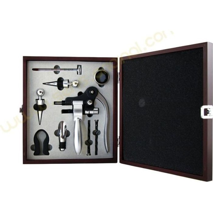 Coffret accessoires du vin luxe 9 pièces