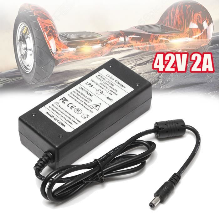 42V 2A Chargeur Pr Self Balance Scooter Hoverboard 36V Li-ion Batterie Lithium