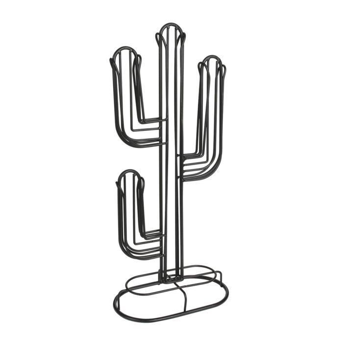 Porte-capsule Cactus - H. 42,2 cm - Noir