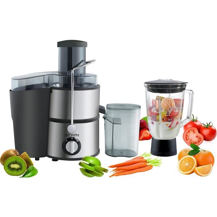 Centrifugeuse et blender Inox 2 en 1 TRIOMPH ETF1421, 400W, 1,5L