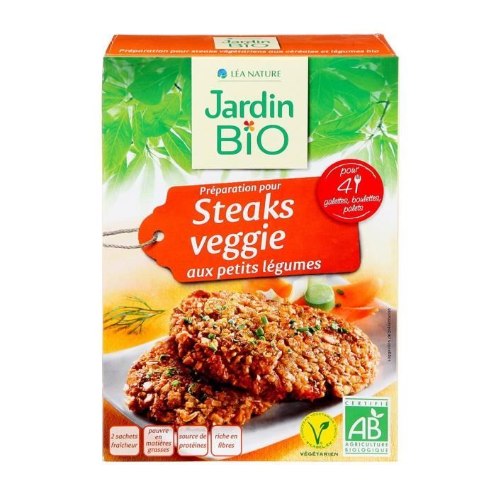 JARDIN BIO Préparation pour steaks veggie aux petits légumes bio - 200 g