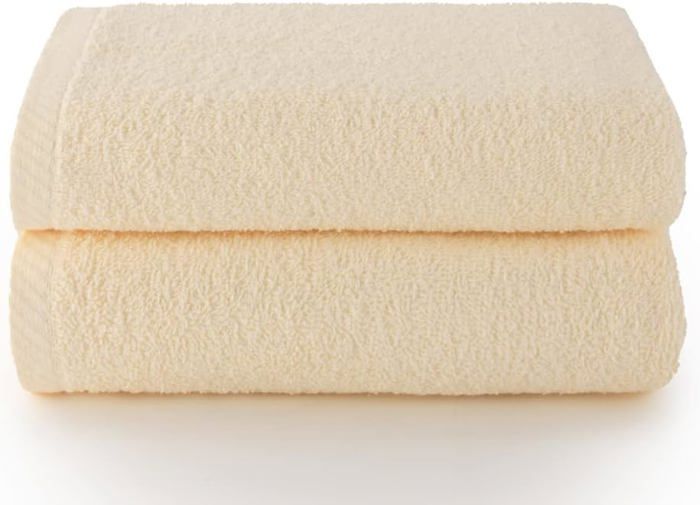 Lot De 2 Serviettes De Bain Coton Éponge 500 G/m² 70 X 140 Cm – Orange Doux & Très Absorbant, Qualité Hôtelière