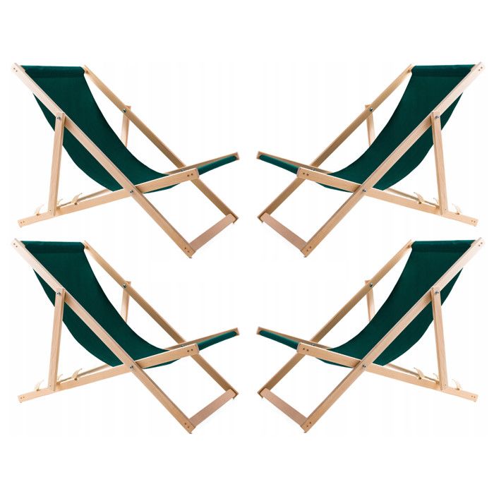 Lot De 2 Mini Chaises Longues En Bois - Déco Miniature Rouge Et Bleu 6,2x6,6x10,9 Cm - Maison De Poupée