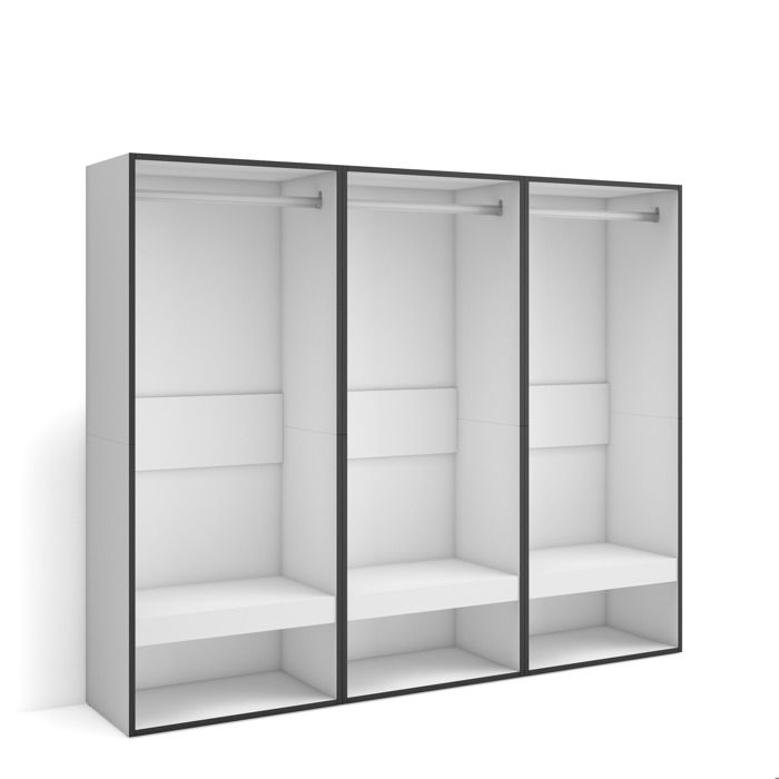 Armoire Vestiaire ouvert Armoire de Rangement Ouverte 180x35x145 cm Chambre à coucher pièce Blanc RF3485 Armoire Vestiaire ouvert Armoire de Rangement Ouverte 180x35x145 cm Chambre à coucher pièce Blanc RF3485