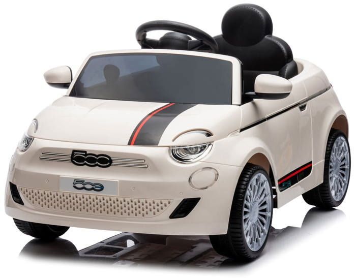 Baroni Toys – Fiat 500 Voiture Autoportée Enfant 12-36 Mois, Volant Avec Sons, Klaxon, Compartiment Rangement, Aide à La Marche
