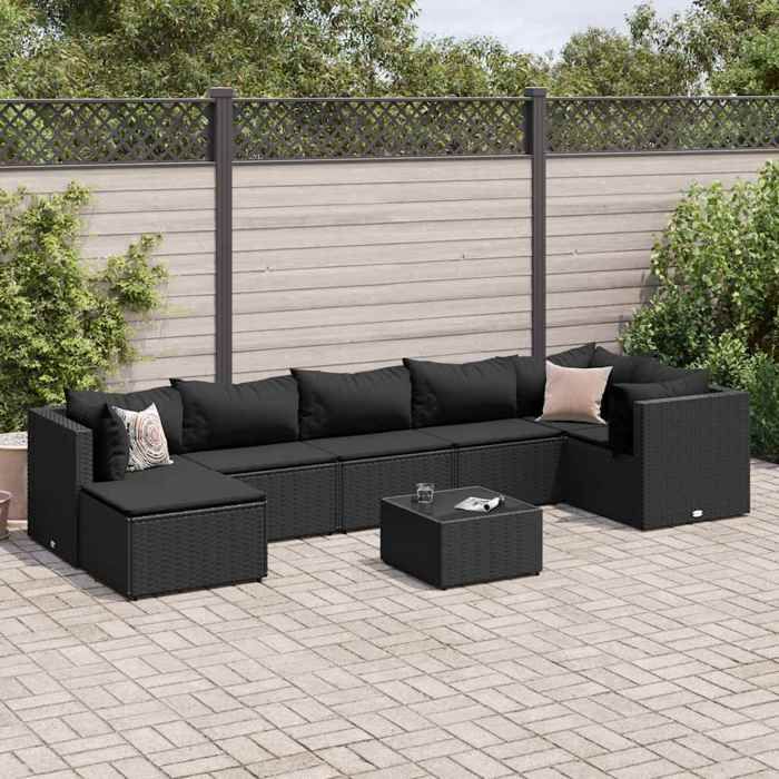 vidaXL Salon de jardin 8 pièces Résine tressée