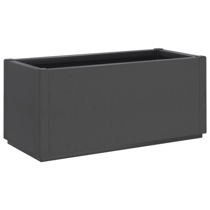 Jardinière bac lit surélevé plantes fleurs terrasse jardin foncé 80 x 36 x 35 cm PP gris 02_0038621