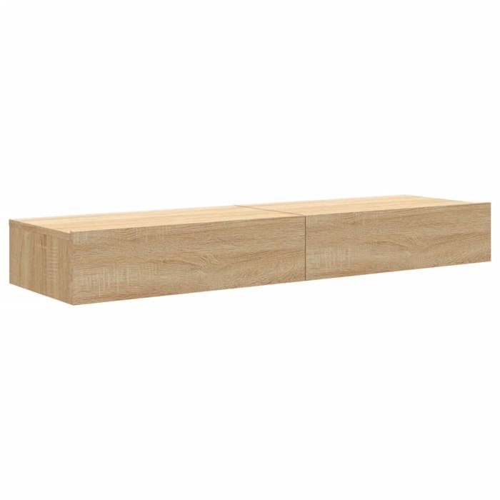Bon plan Meubles TV avec éclairage LED - 2 pcs - JILI HOT - meubles HiFi Suspendu - chêne sonoma 60x35x155cm - Pour salon