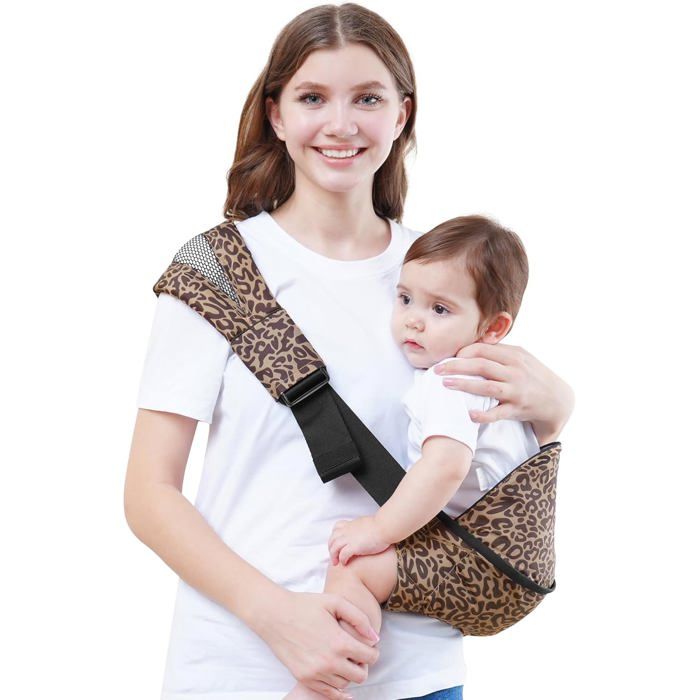 Porte-Bébé Ergonomique 3-36 Mois - Portage Physiologique Face à Soi Ou Dos, Charge 20kg | Modèle Léopard Ou Pied-de-Poule - 4