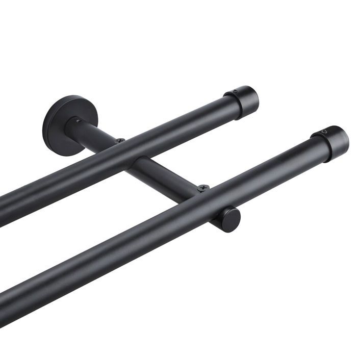 Tringle à rideau - CTLITE - 240 cm - Acier inoxydable - Noir - Design contemporain