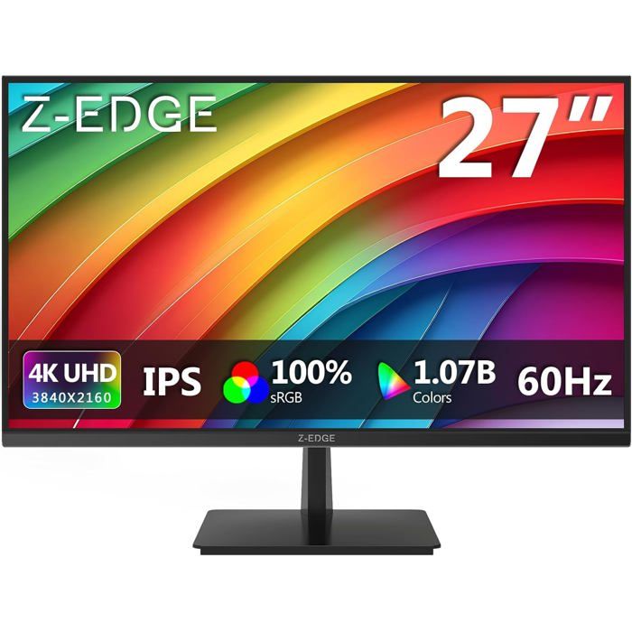 Ecran PC Gaming Z-EDGE U27P4K 27inch IPS 4K UHD (3840x2160) FreeSync Moniteur 16:9 60Hz 5 ms 2*HDMI2.0 & 2*DP1.4