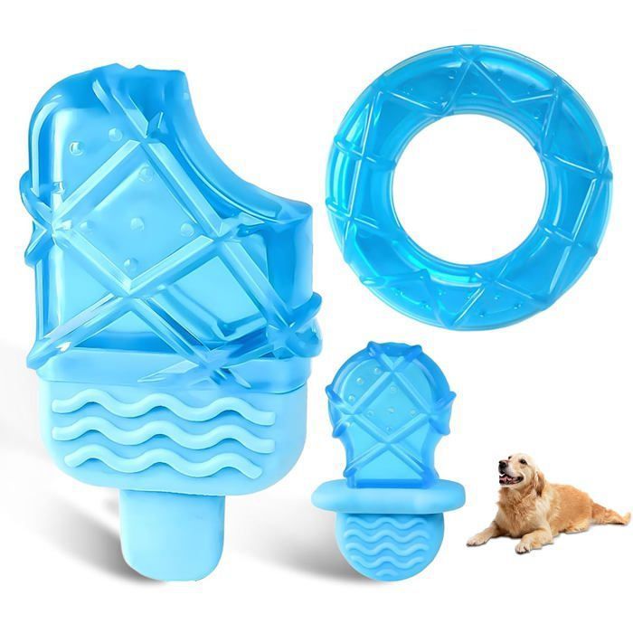 Jouet à mâcher Congelable pour Chiens 3 Jouet de Refroidissement pour Chiots été Matériau TPR sans Danger Petits Multicolor JOUET